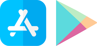 Apple App Store and Google Play Logos